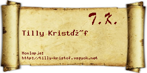 Tilly Kristóf névjegykártya